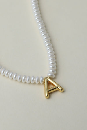 The Pearl Bubble Letter Necklace