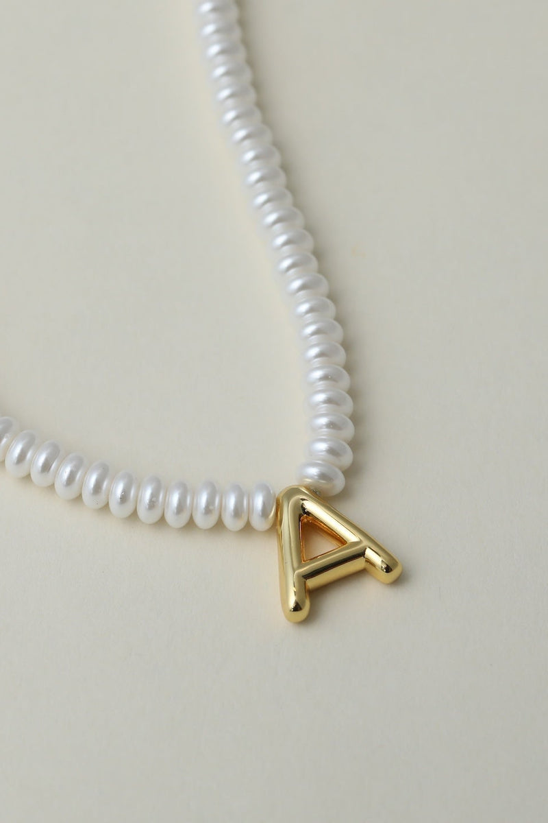 The Pearl Bubble Letter Necklace