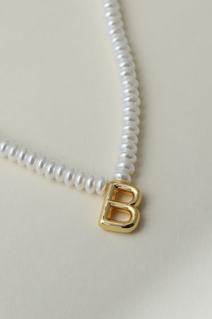 The Pearl Bubble Letter Necklace