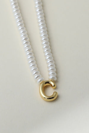 The Pearl Bubble Letter Necklace
