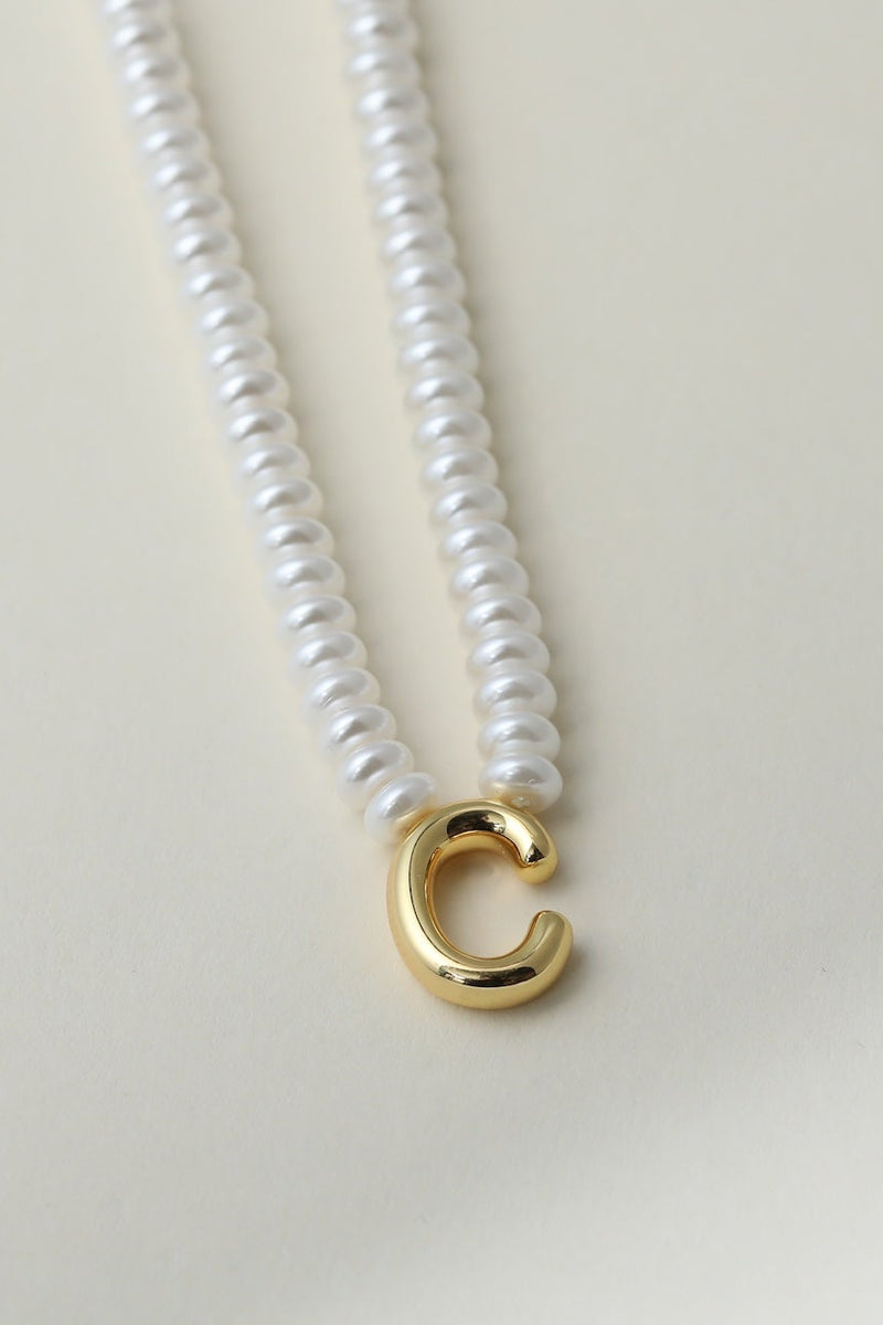 The Pearl Bubble Letter Necklace