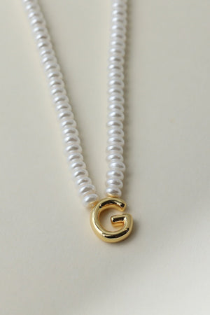 The Pearl Bubble Letter Necklace