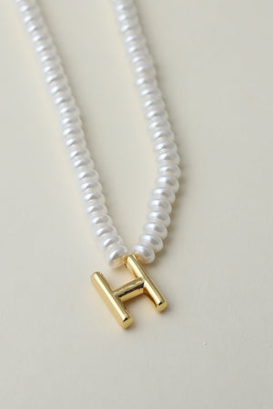 The Pearl Bubble Letter Necklace