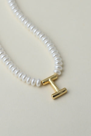 The Pearl Bubble Letter Necklace
