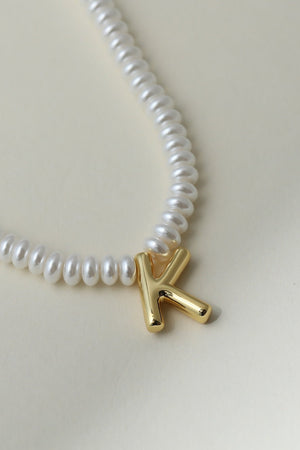 The Pearl Bubble Letter Necklace