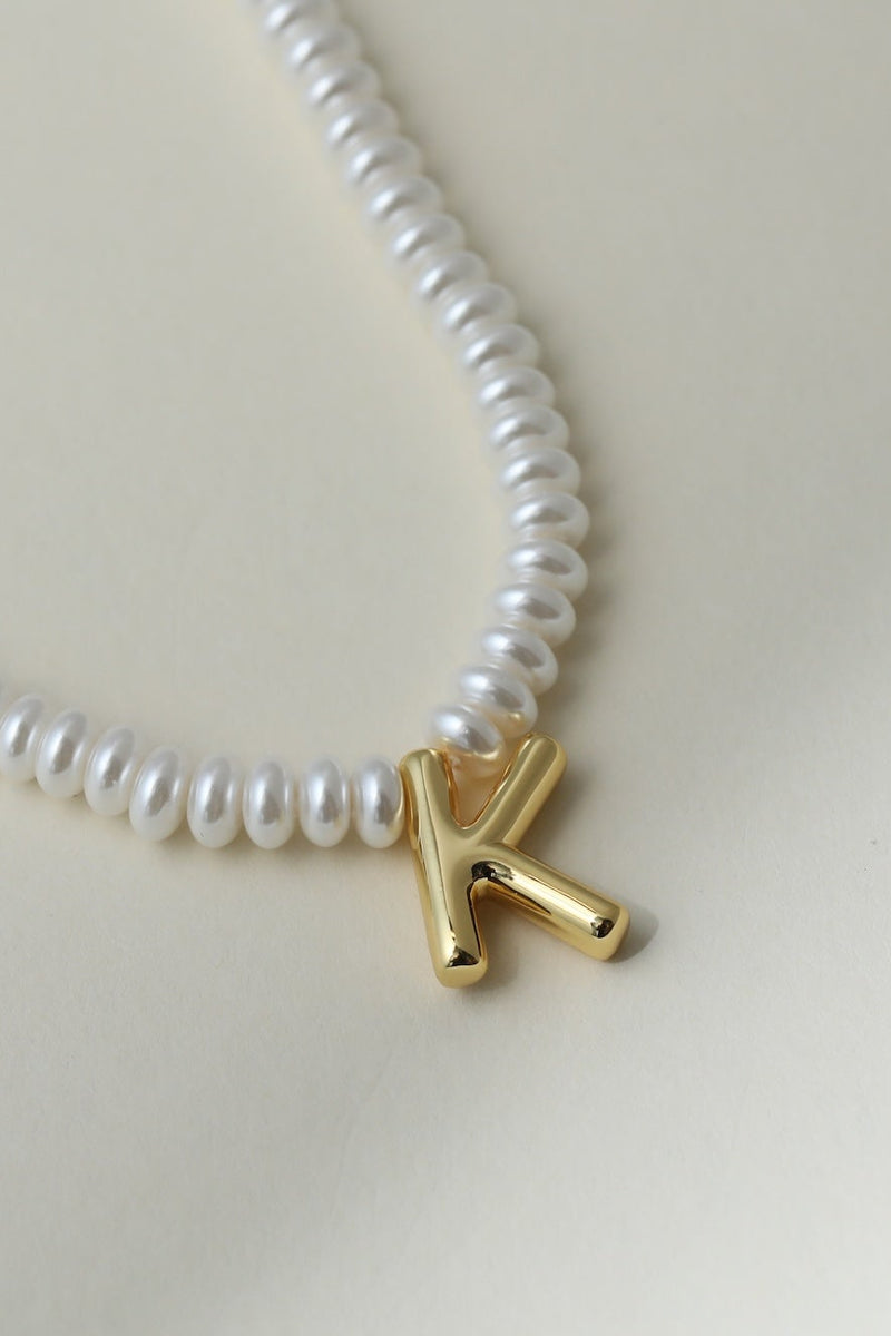 The Pearl Bubble Letter Necklace