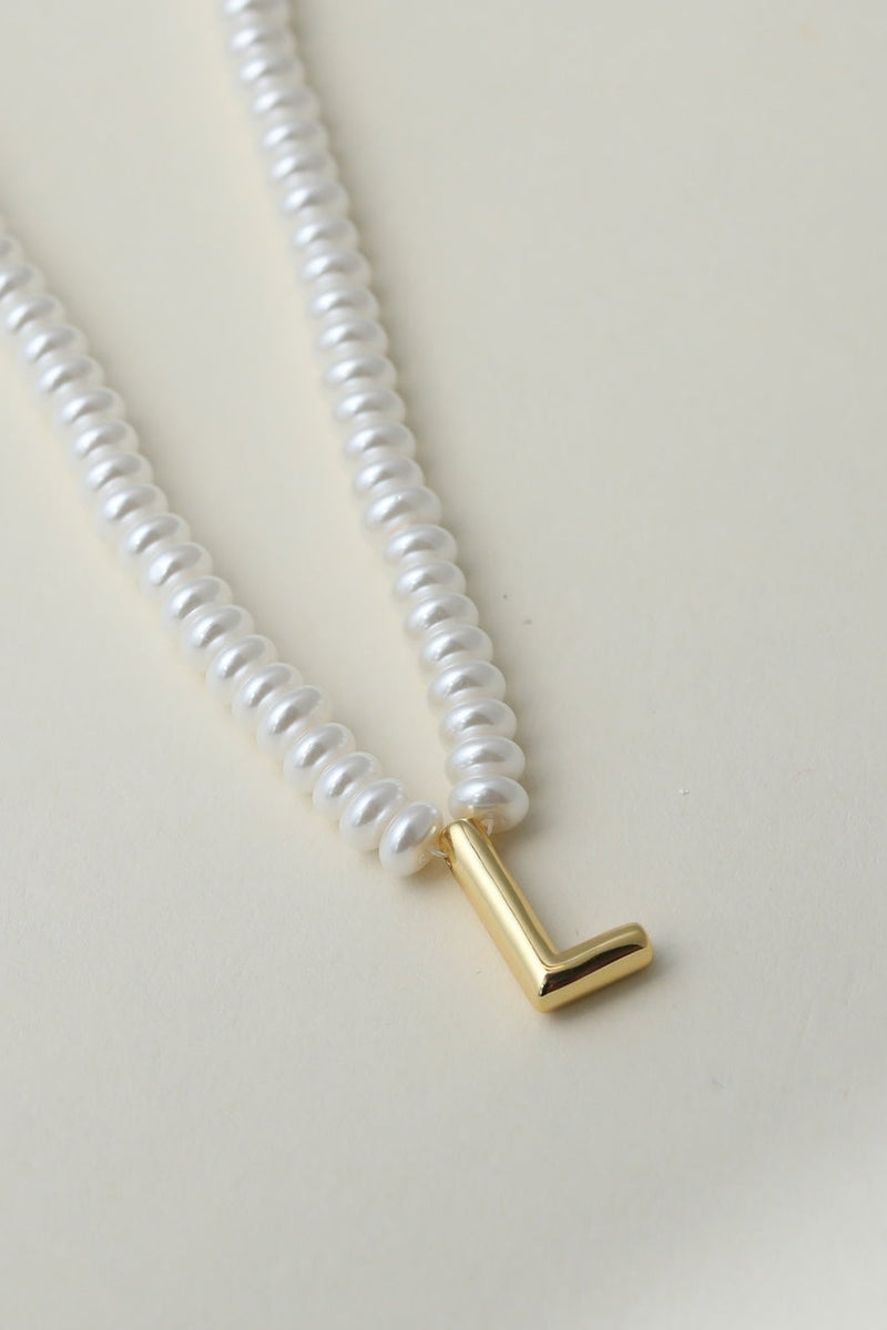 The Pearl Bubble Letter Necklace