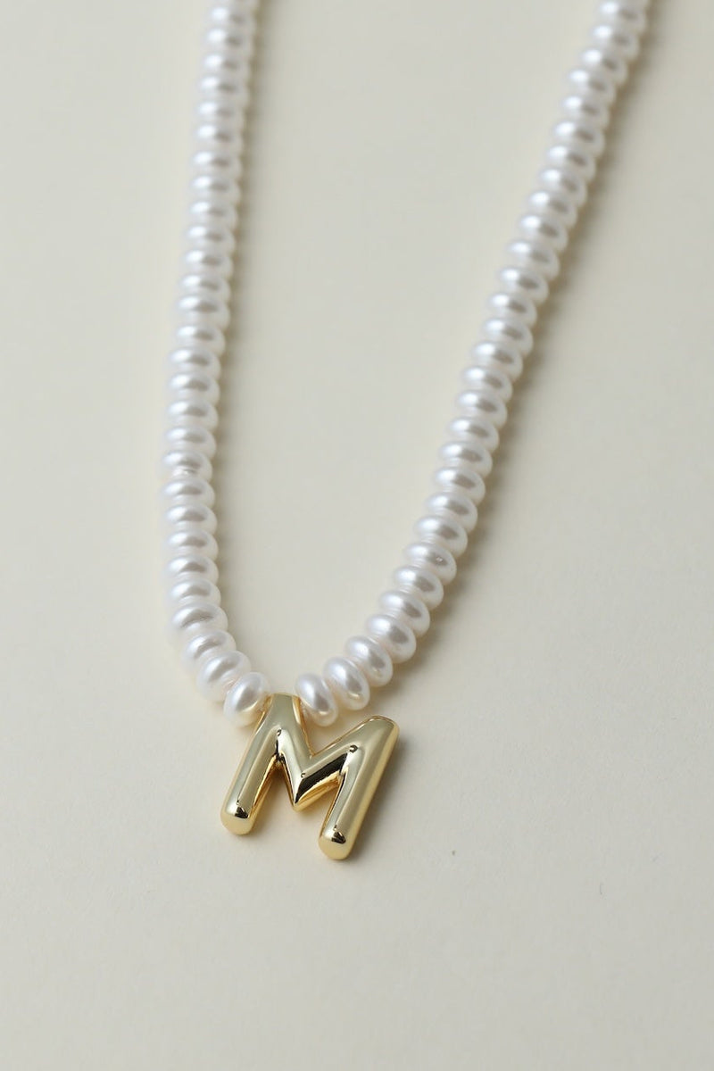 The Pearl Bubble Letter Necklace