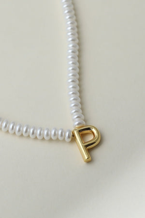 The Pearl Bubble Letter Necklace