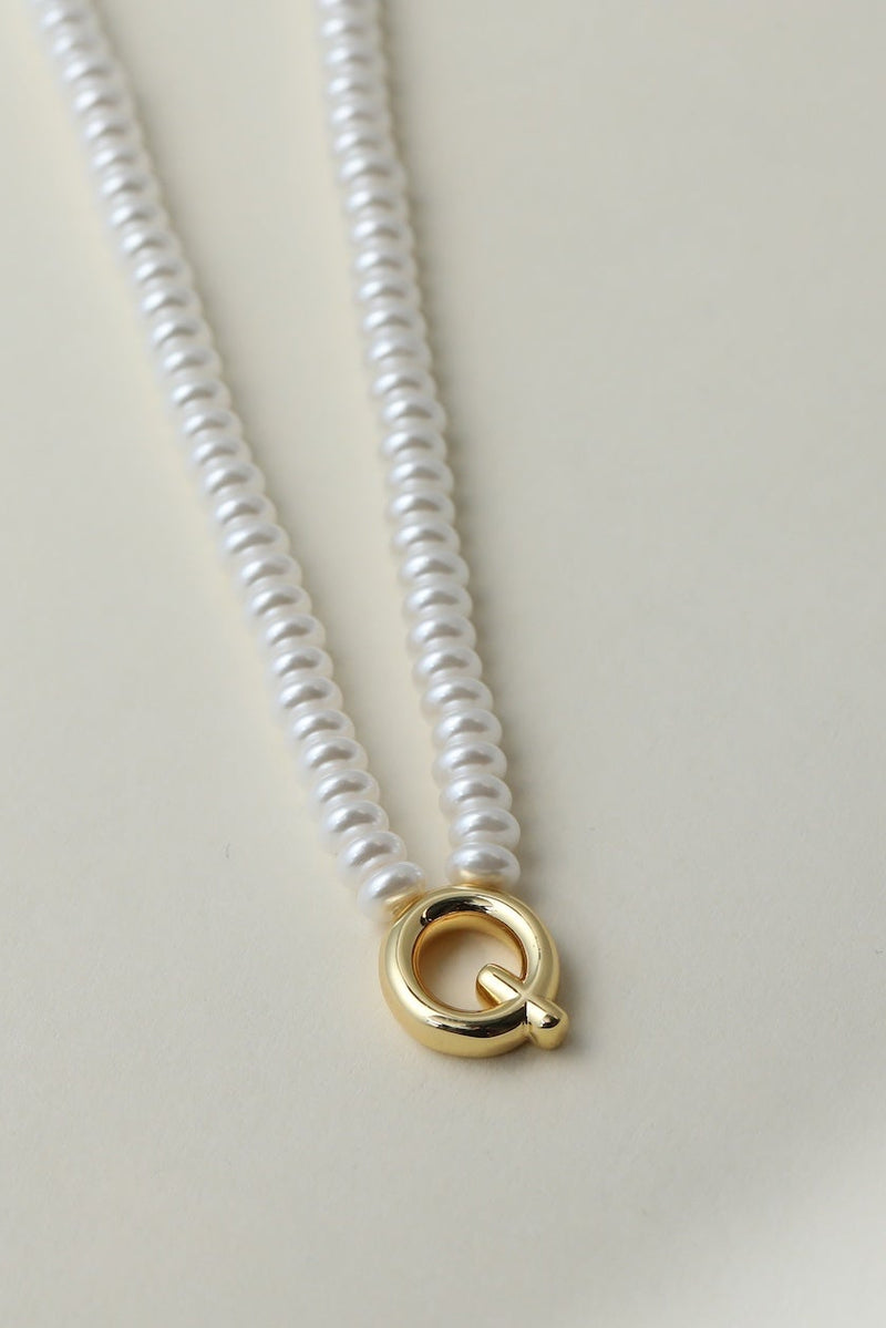 The Pearl Bubble Letter Necklace