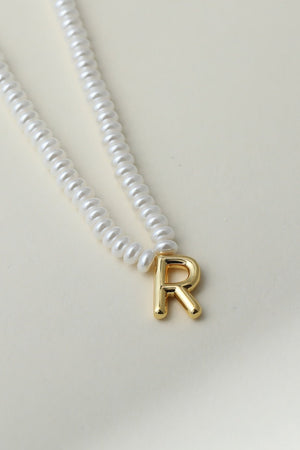 The Pearl Bubble Letter Necklace