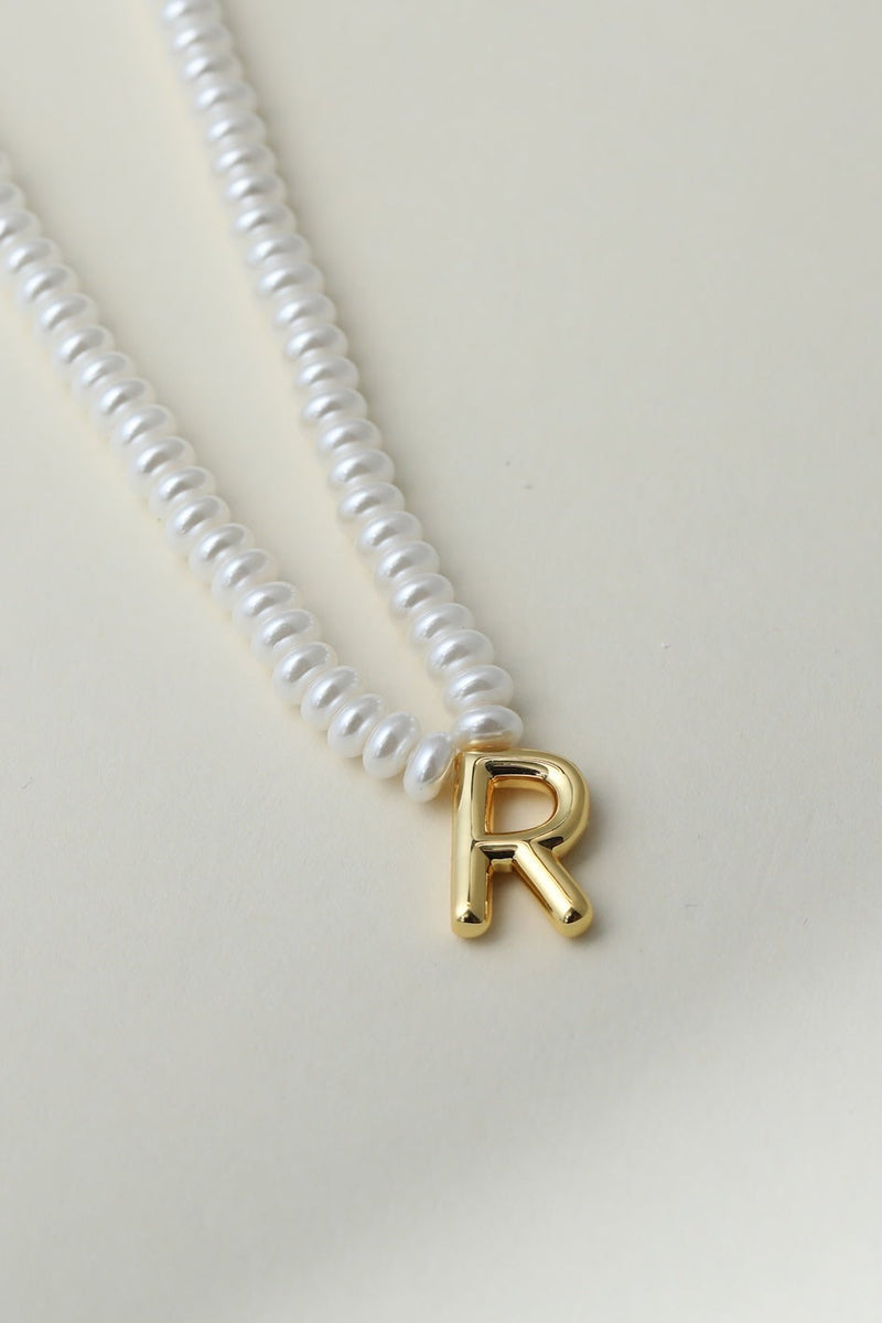 The Pearl Bubble Letter Necklace