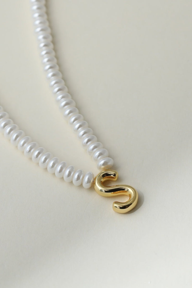 The Pearl Bubble Letter Necklace