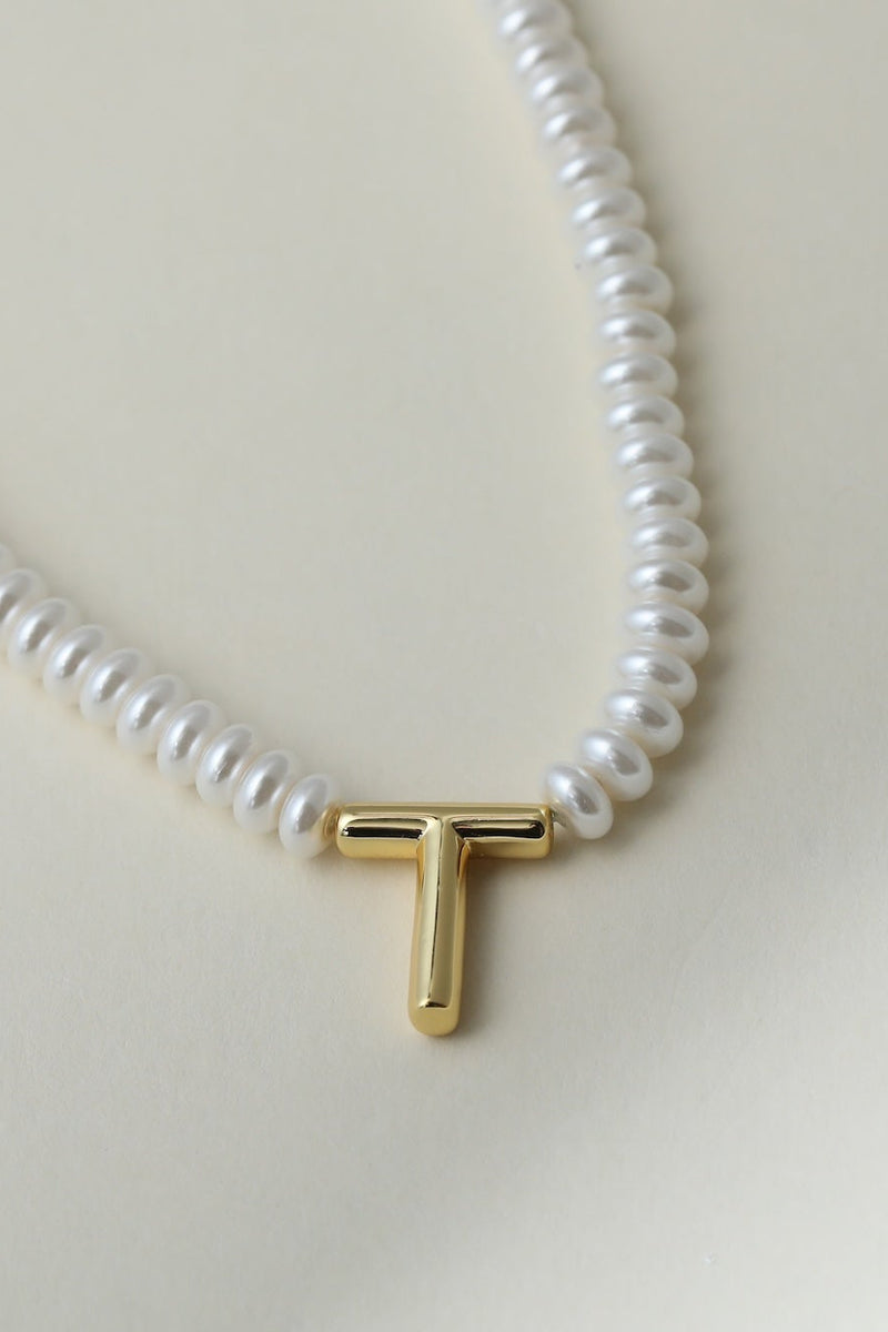 The Pearl Bubble Letter Necklace