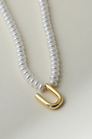 The Pearl Bubble Letter Necklace
