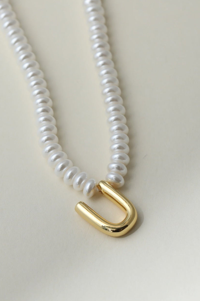 The Pearl Bubble Letter Necklace