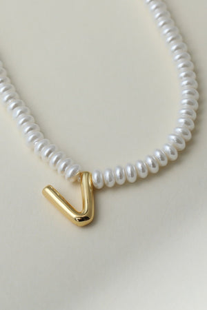 The Pearl Bubble Letter Necklace
