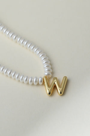 The Pearl Bubble Letter Necklace