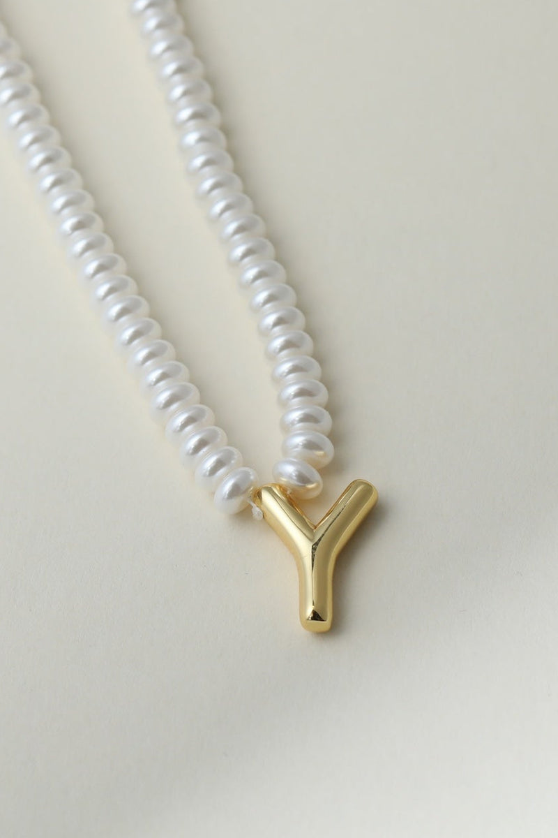 The Pearl Bubble Letter Necklace