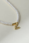 The Pearl Bubble Letter Necklace
