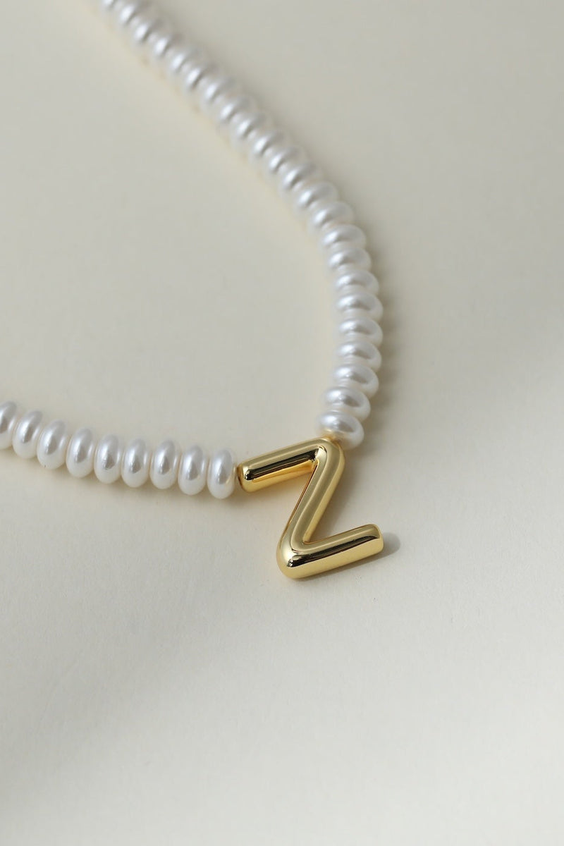 The Pearl Bubble Letter Necklace