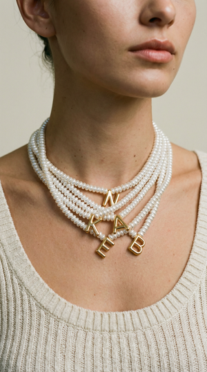 The Pearl Bubble Letter Necklace