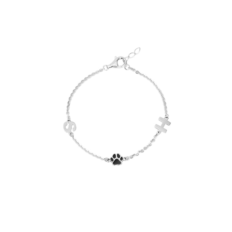 THE TWO INITIAL BLOCK PAW BRACELET