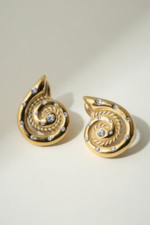 The Pavé Heirloom Seashell Stud Earrings