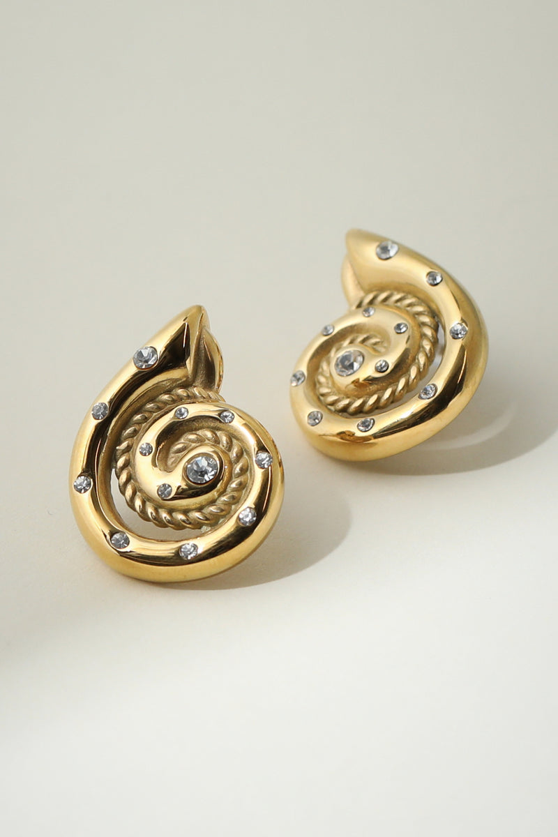 The Pavé Heirloom Seashell Stud Earrings