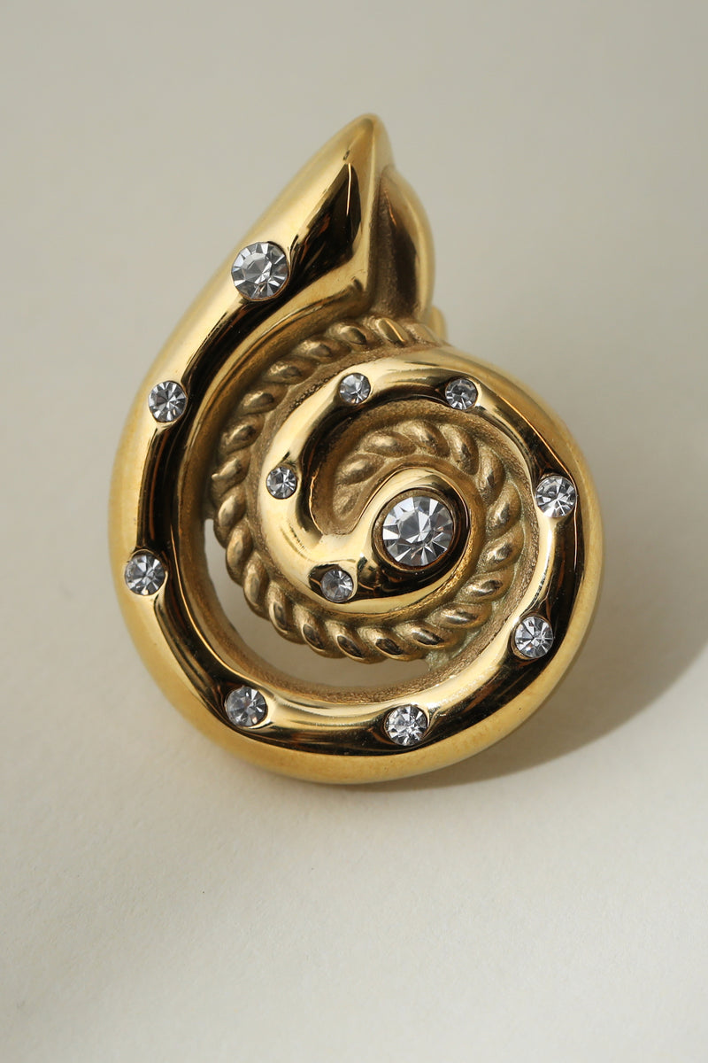 The Pavé Heirloom Seashell Stud Earrings