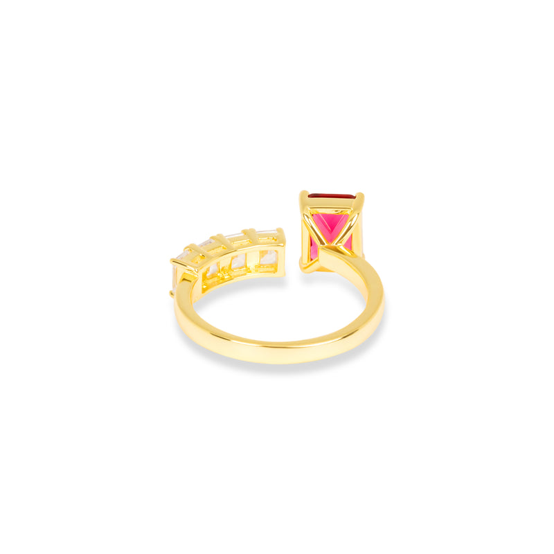 THE RUBY RADIANT CUT RING
