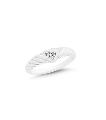 silver heart ring 