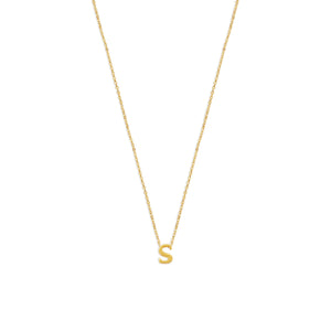 THE TINY SINGLE INITIAL BLOCK NECKLACE