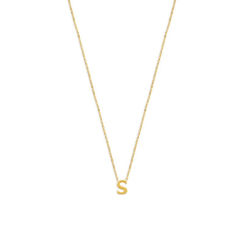 THE TINY SINGLE INITIAL BLOCK NECKLACE