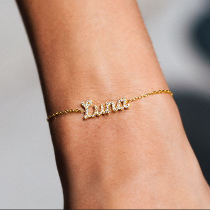 THE DAINTY ICED OUT NAME BRACELET