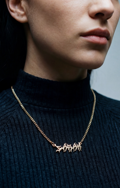 The Heavy Metal Mini Choker Nameplate