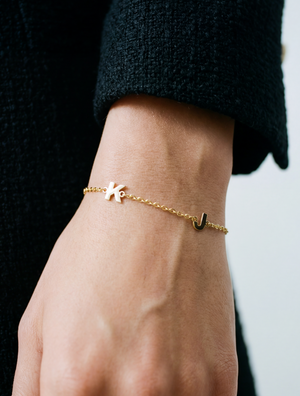 The Split Two Initial Block Bracelet