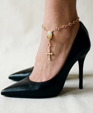 The Pink Rosary Anklet