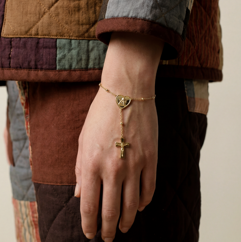 The Angel Cross Rosary Bracelet