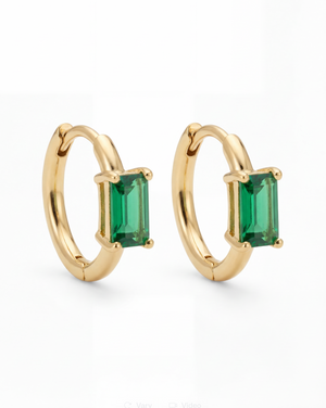THE EMERALD GREEN HUGGIE HOOPS