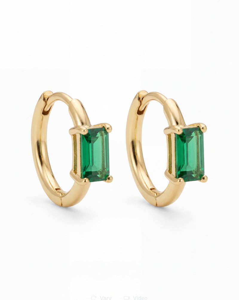 THE EMERALD GREEN HUGGIE HOOPS