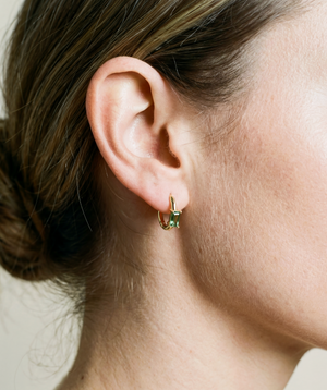 THE EMERALD GREEN HUGGIE HOOPS