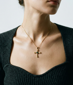 The Emerald Heart Cross Necklace