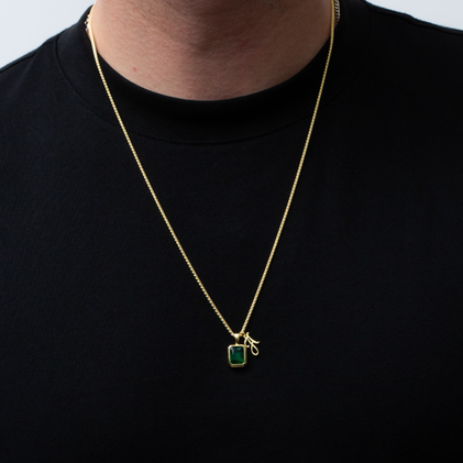 The Emerald Initial Gemstone Necklace