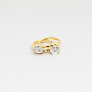 The Oval Stone Friendship Ring (Set of 2)