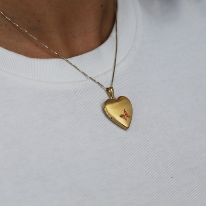 The Pink Butterfly Photo Locket
