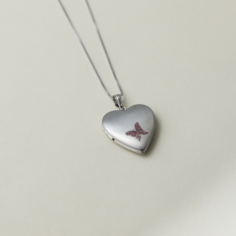 The Pink Butterfly Photo Locket