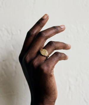 The Hand Engraved Script Letter Ring