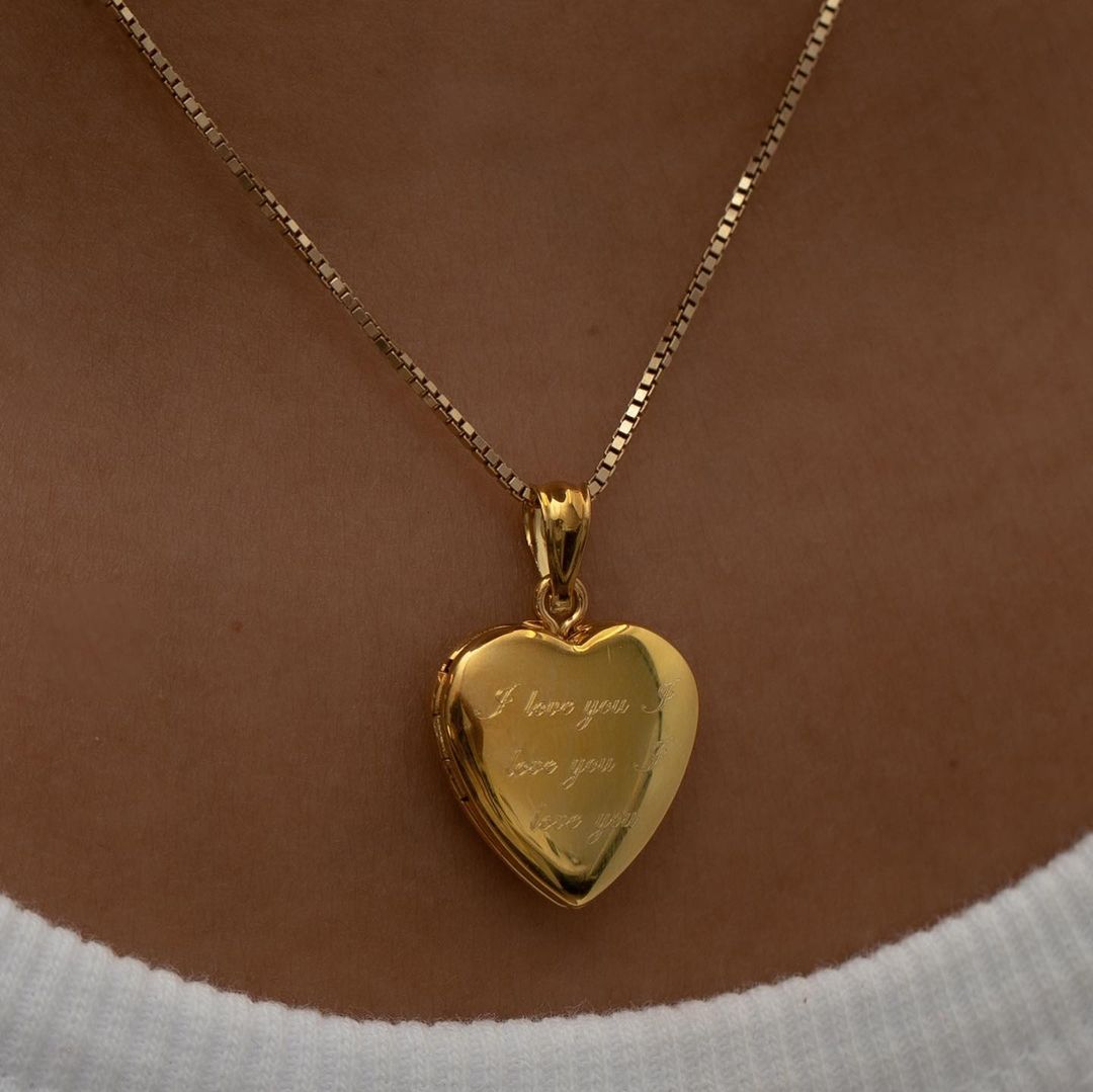 14 k gold I fashion love you locket McChristys jewelry