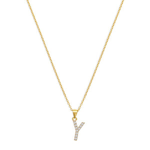 THE PAVE SINGLE BLOCK INITIAL NECKLACE